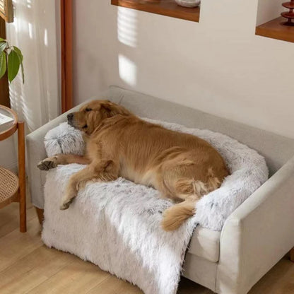 Large Dog Sofa Bed With Soft Long Plush Zipper Removable Washable Cover Warm Pet Kennel Winter Cat Beds Deep Sleep Blanket Mats