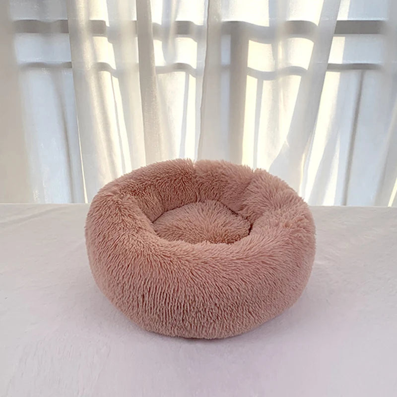 Luxury Calming Pet Bed - Washable Donut Sofa with Removable Fluffy Cushion for Dogs and Cats