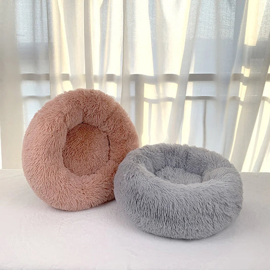 Luxury Calming Pet Bed - Washable Donut Sofa with Removable Fluffy Cushion for Dogs and Cats