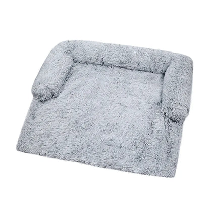 Large Dog Sofa Bed With Soft Long Plush Zipper Removable Washable Cover Warm Pet Kennel Winter Cat Beds Deep Sleep Blanket Mats