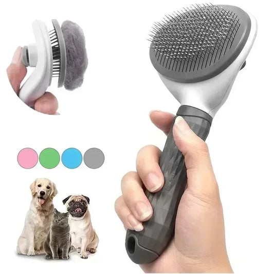 Non-Slip Hair Remover Brush for Dogs and Cats. Stainless steel comb for easy pet hair removal and grooming.