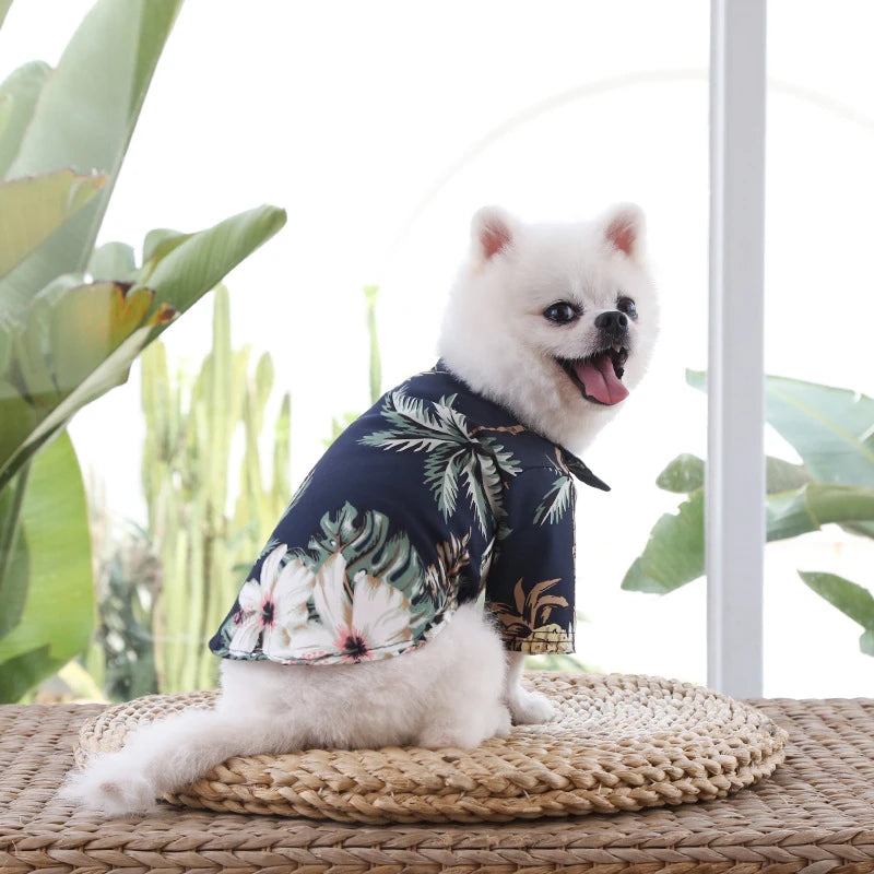 Hawaiian Style Dog Shirt - Summer Clothes for Small to Medium Dogs