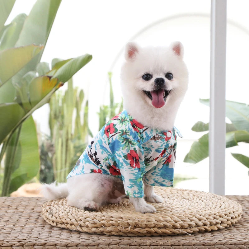 Hawaiian Style Dog Shirt - Summer Clothes for Small to Medium Dogs