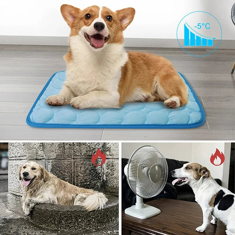 Cooling Dog Bed - Washable, Breathable Mat in 5 Sizes for Small to Large Dogs and Cats