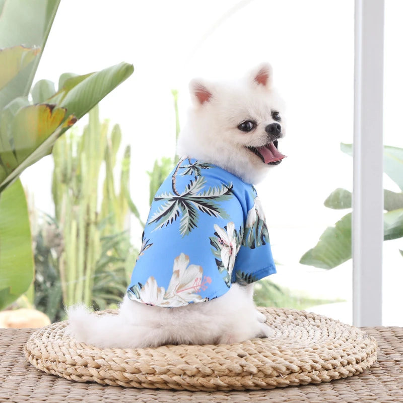 Hawaiian Style Dog Shirt - Summer Clothes for Small to Medium Dogs