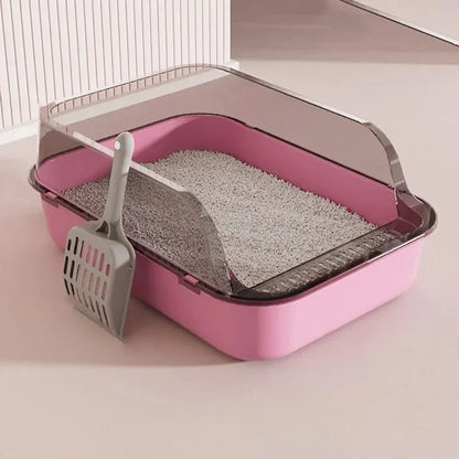 Semi-Enclosed Cat Litter Box for Cats, Rabbits, and Small Animals. Ideal for kittens and easy to clean.