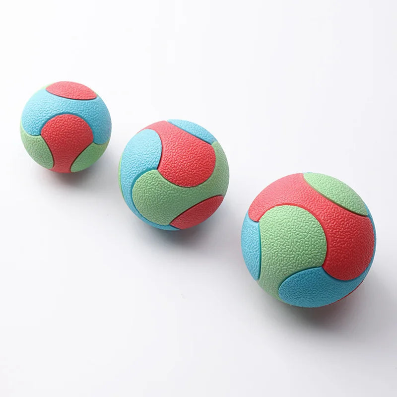 Bite-resistant bouncy ball for dogs of all sizes.