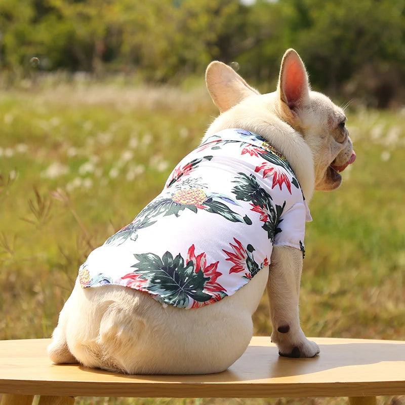 Hawaiian Style Dog Shirt - Summer Clothes for Small to Medium Dogs