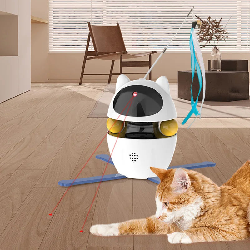 4-in-1 Interactive Cat Toy with Laser & LED