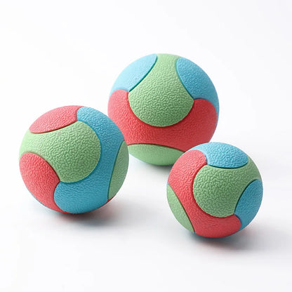 Bite-resistant bouncy ball for dogs of all sizes.